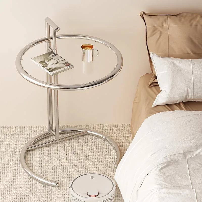 Modern Glass Ins-Style Liftable Side Table